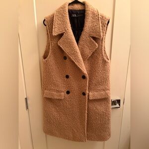 Zara Tan Teddy Sleeveless Jacket